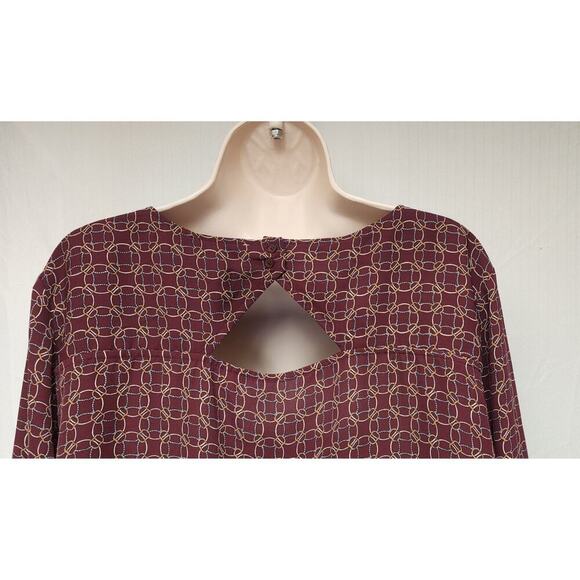 Loft Outlet Medallion Ballet Neckline Long Sleeve Relaxed Fit Blouse Size XL - Picture 7 of 10
